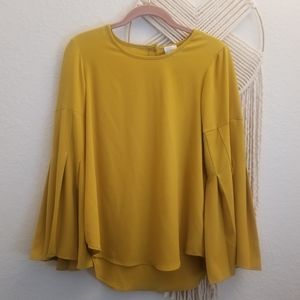 Mustard Bell Sleeve Top